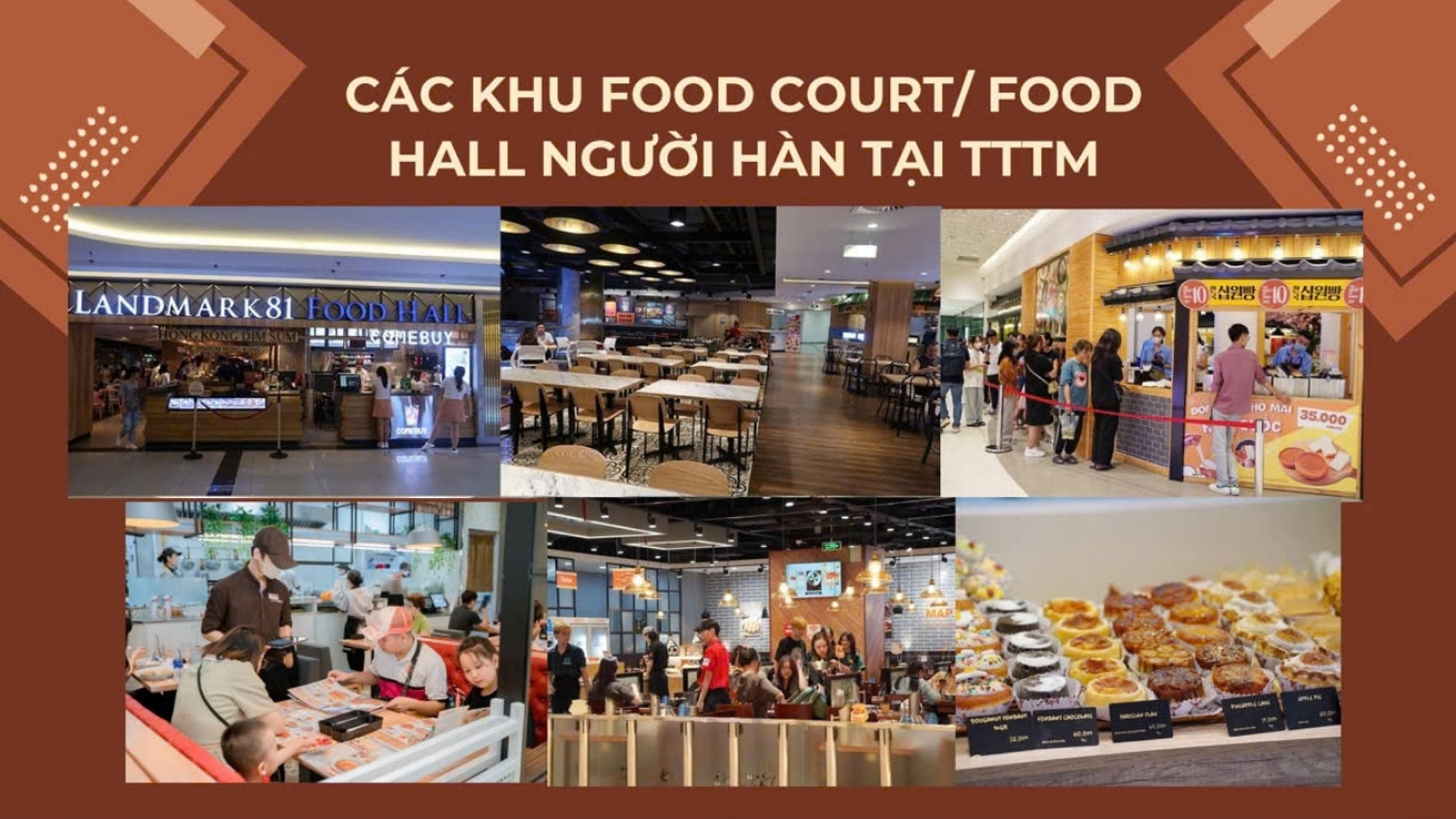 khu tiện ích Food Court/ Food Hall dành cho khách Hàn Quốc tại TTTM Sun Costa Residence