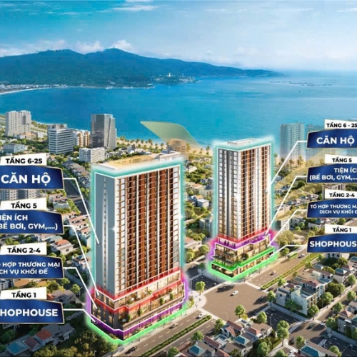 view biển từ tòa tháp đôi sun costa Vương Thừa Vũ Đà Nẵng