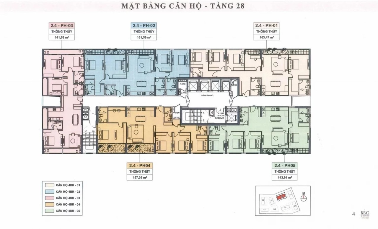 Layout tầng Penthouse Queens Place – căn hộ cao cấp tại Capital State CS2