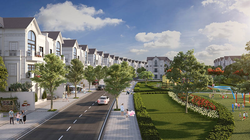 Một góc khu đô thị Vinhomes trong quy hoạch Vinpearl Làng Vân, nơi có sản phẩm bất động sản sở hữu lâu dài