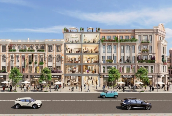 Hình ảnh minh họa quy hoạch Vincom Collection Bazaar với các tuyến phố được phân chia theo ngành hàng cụ thể, góp phần tạo nên mô hình phố hàng 2.0 lấy cảm hứng từ Hà Nội 36 phố phường