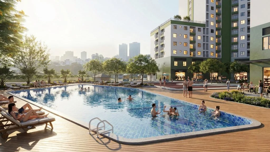 Hồ bơi và khu thư giãn tại Ecolife Signature Đà Nẵng